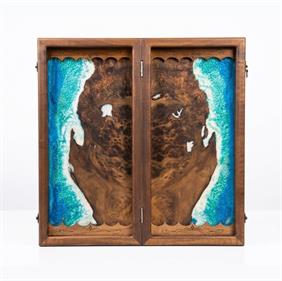 تخته نرد ریشه گردو و رزین-root and resin backgammon