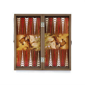 Backgammon MDF flower pattern